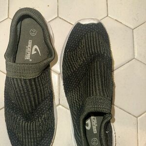 Black and Olive Slip-On Sneakers